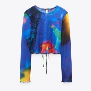 Zara Multicolor Long Sleeve Top